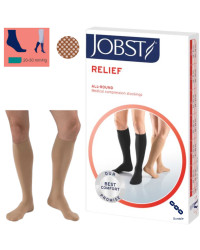 Podkolanówki uciskowe na żylaki II klasa JOBST Relief, otwarte, beż