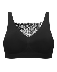 Gorset z koronkową wstawką bez fiszbin dla amazonek Esra SB 45095 bk