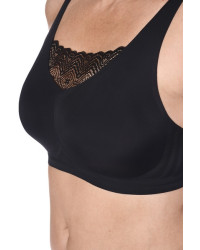 Gorset z koronkową wstawką bez fiszbin dla amazonek Esra SB 45095 bk