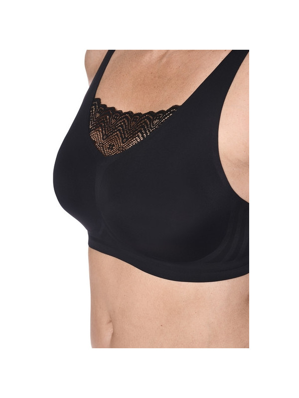 Gorset z koronkową wstawką bez fiszbin dla amazonek Esra SB 45095 bk