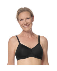 Biustonosz usztywniany bez fiszbin gładki czarny Amoena Lara SBP 0675