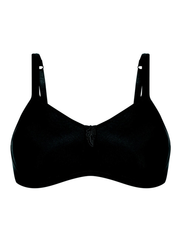 Biustonosz usztywniany bez fiszbin gładki czarny Amoena Lara SBP 0675