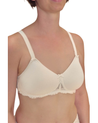 Kremowy gorset protetyczny z koronką dla amazonek Amoena Floria sbp 45122