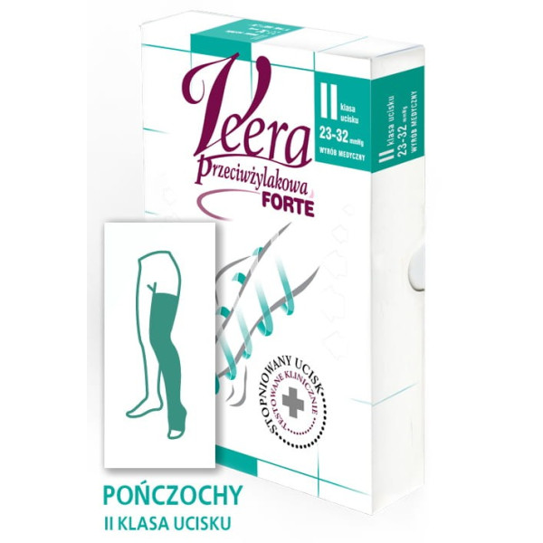 Pończochy Przeciwżylakowe Veera Forte CCL2 Karmel Otwarte palce II Klasa Ucisku