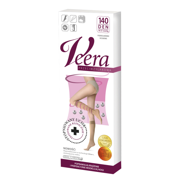 Podkolanówki Przeciwżylakowe Veera 140 den Solei Zamknięte palce