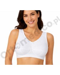 Miękki biustonosz z obustronnymi kieszonkami na protezę biały Afma 105