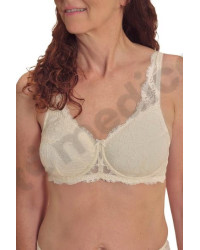 Koronkowy biustonosz na fiszbinach po mastektomii Floria wb 45123 off white