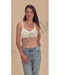 Kremowy gorset protetyczny z koronką dla amazonek Amoena Floria sbp 45122