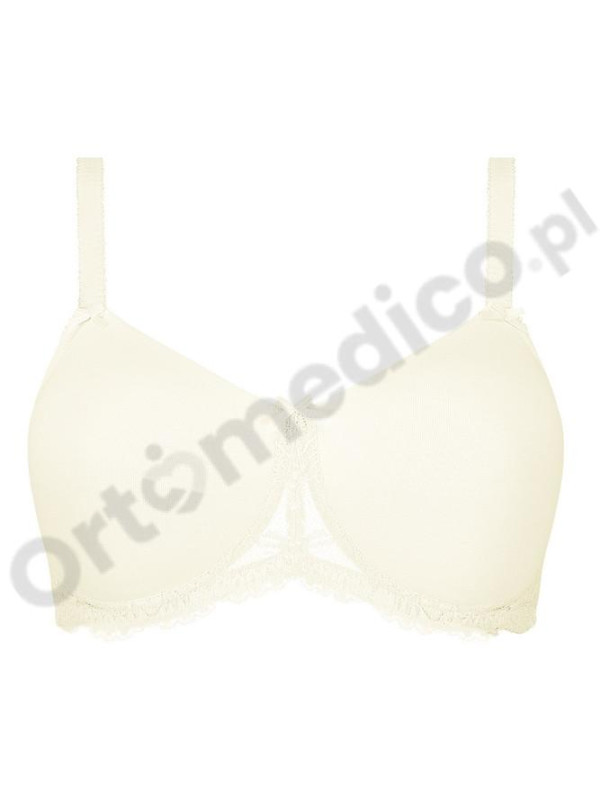 Kremowy gorset protetyczny z koronką dla amazonek Amoena Floria sbp 45122