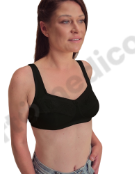 Miękki gorset po mastektomii z kieszonkami na protezę Amoena Katja sb 45117 black