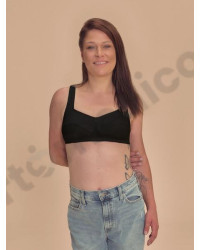 Miękki gorset po mastektomii z kieszonkami na protezę Amoena Katja sb 45117 black