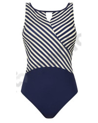 Strój kąpielowy dla amazonek po mastektomii Amoena Casoria OPHN 71789 navy/off white