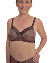Biustonosz dla amazonek bez fiszbin Amoena Brooke sbp 45127 black/café