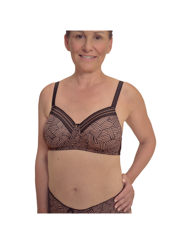 Biustonosz dla amazonek bez fiszbin Amoena Brooke sbp 45127 black/café
