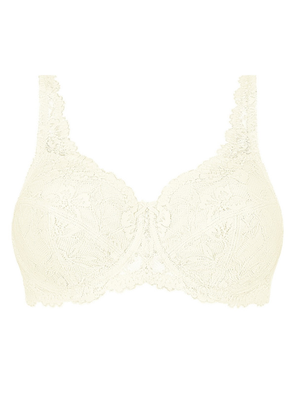 Koronkowy biustonosz na fiszbinach po mastektomii Floria wb 45123 off white
