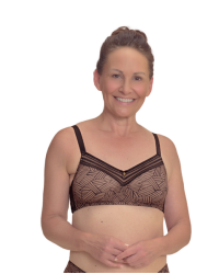 Biustonosz bez fiszbin dla amazonek do protez Brooke sb 45125 black/café