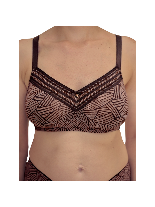 Biustonosz bez fiszbin dla amazonek do protez Brooke sb 45125 black/café