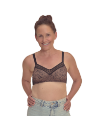 Biustonosz bez fiszbin dla amazonek do protez Brooke sb 45125 black/café
