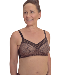 Biustonosz bez fiszbin dla amazonek do protez Brooke sb 45125 black/café