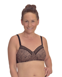 Biustonosz bez fiszbin dla amazonek do protez Brooke sb 45125 black/café