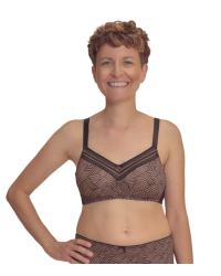 Biustonosz bez fiszbin dla amazonek do protez Brooke sb 45125 black/café