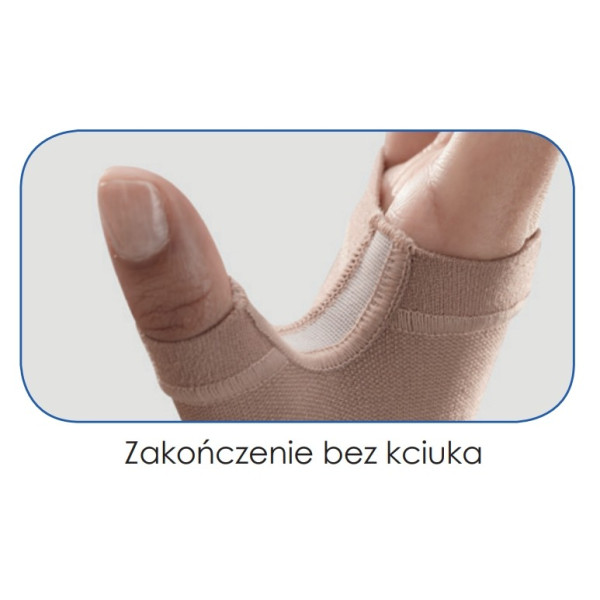 Rękaw kompresyjny na obrzęk limfatyczny samonośny krótki z mitenką Veno Elegance Thuasne
