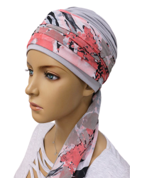 Turban po chemioterapii z miękkiej tkaniny na lato Lidia Krystyna