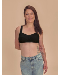 Miękki gorset po mastektomii z kieszonkami na protezę Amoena Katja sb 45117 black