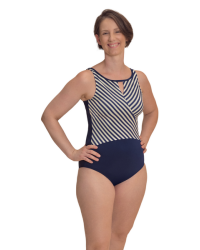 Strój kąpielowy dla amazonek po mastektomii Amoena Casoria OPHN 71789 navy/off white