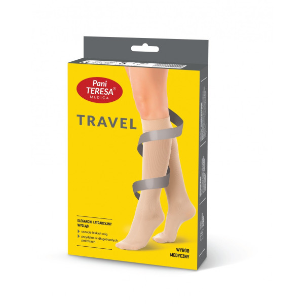 Skarpety podróżne Travel Socks Damskie Pani Teresa PT 0419 Beżowe
