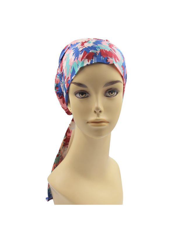 Kolorowa wiązana chusta turban na głowę Lidia Cara vc/31