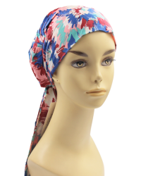 Kolorowa wiązana chusta turban na głowę Lidia Cara vc/31