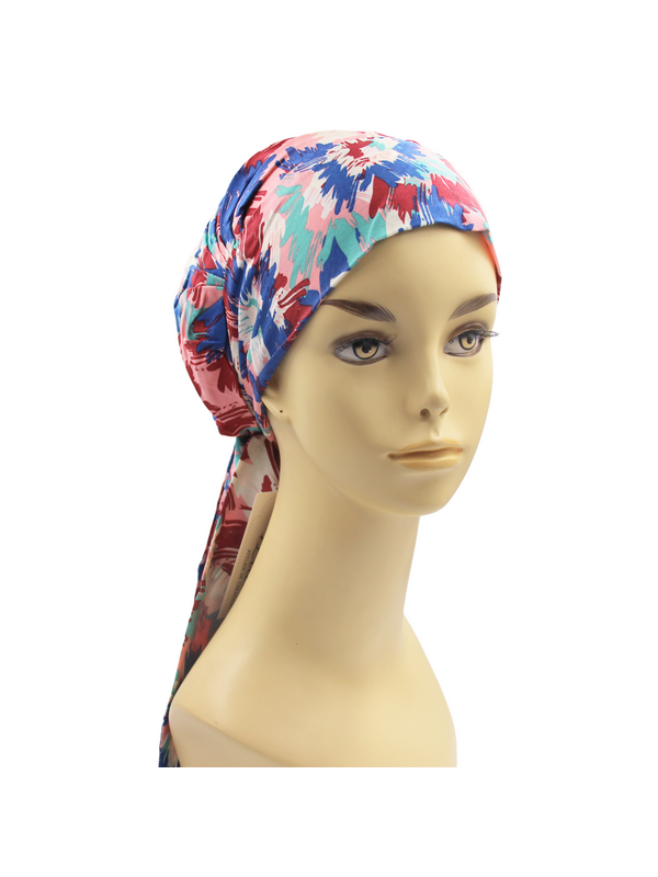 Kolorowa wiązana chusta turban na głowę Lidia Cara vc/31