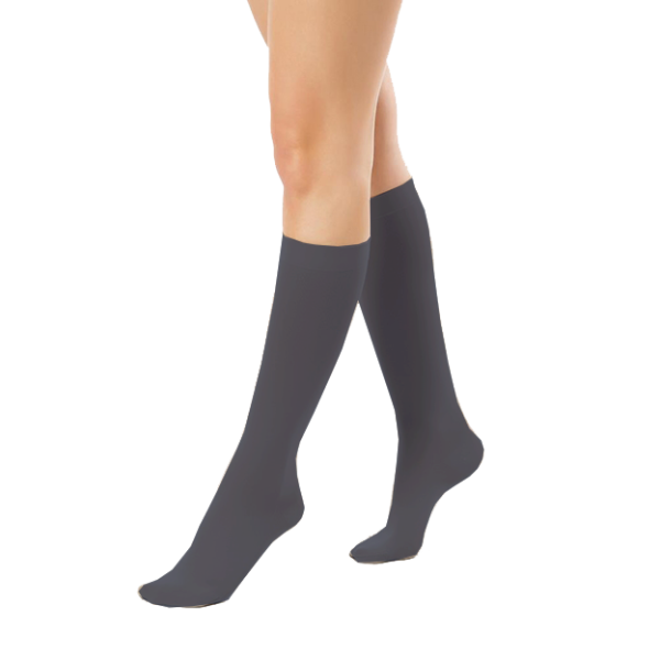 Podkolanówki Przeciwżylakowe Pani Teresa 2 klasa kompresji Zamknięte Długie PT 0405 Grafitowe - Podkolanówki medyczne uciskowe