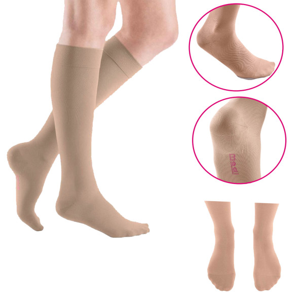 Podkolanówki Przeciwżylakowe MEDIVEN Elegance 2 klasa kompresji Zamknięte Krótkie MEDI Carmel
