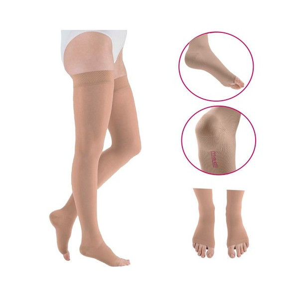 Pończochy Przeciwżylakowe Uciskowe MEDIVEN AG Elegance 2 klasa kompresji Otwarte Krótkie MEDI Kaszmir