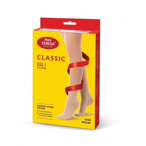 Rajstopy Przeciwżylakowe Pani Teresa 1 klasa kompresji Długie PT 0407 Ciemny beż - Rajstopy medyczne uciskowe