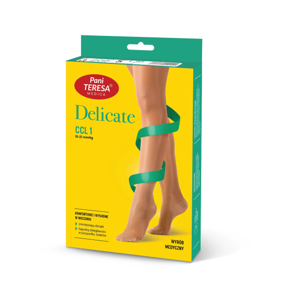 Rajstopy Przeciwżylakowe	Pani Teresa  ccl1 Premium Delicate Krótkie PT 0431 Jasne Beżowe - Rajstopy medyczne uciskowe