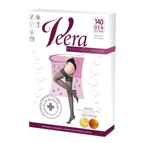 Pończochy Przeciwżylakowe Veera 140 den karmel I Klasa Ucisku