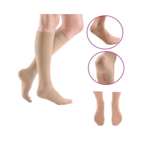 Podkolanówki Kompresyjne 1 Klasy Ucisku Na Żylaki Medi Mediven Elegance Normal Zamknięte Carmel