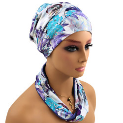 Turban bambusowy z opaską na głowę lub szyję po chemii Grace