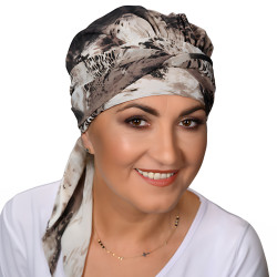Chusta przeciwsłoneczna turban po utracie włosów na lato Amy Mousseline