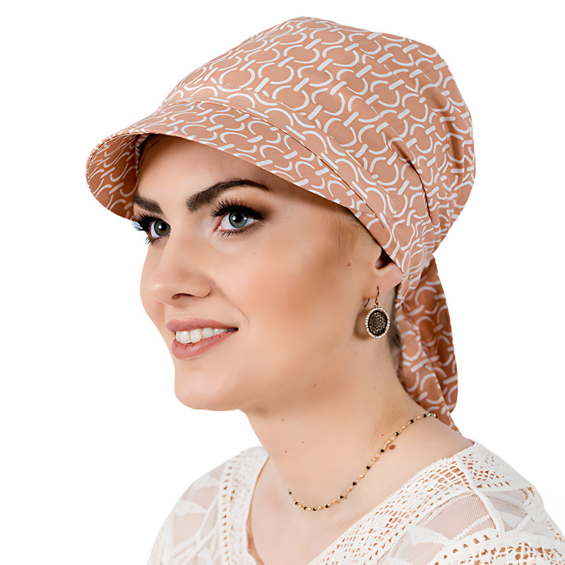 Turban chusta z daszkiem na głowę ochrona przed słońcem także po chemioterapii Kaja