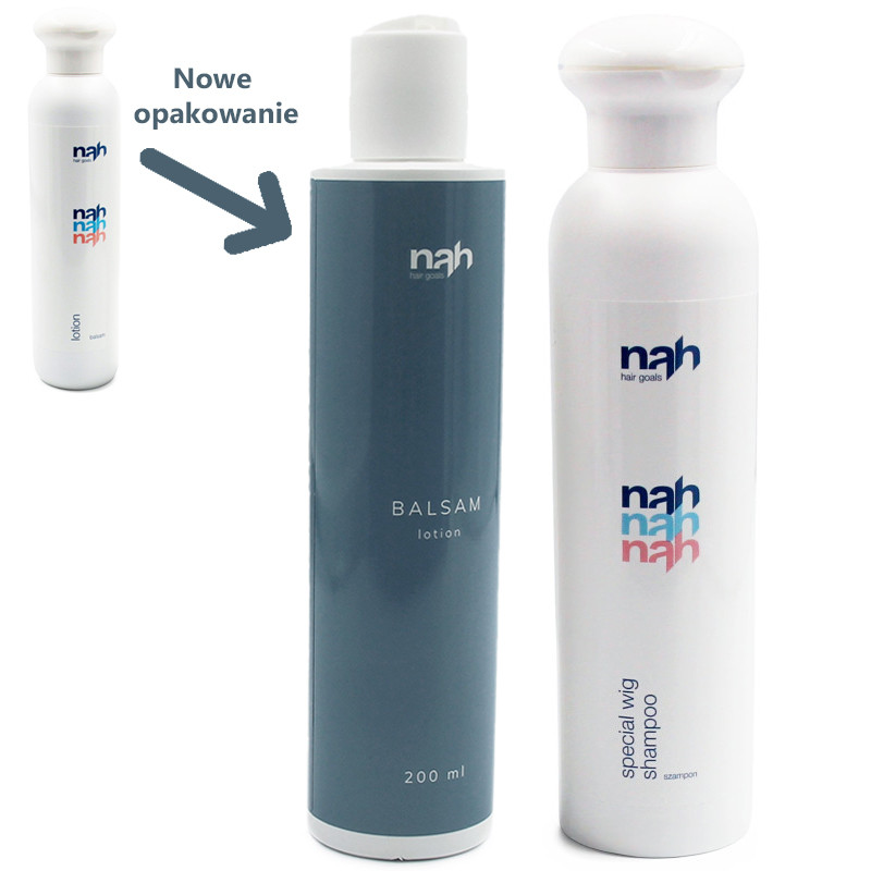 Zestaw do pielęgnacji peruk z włosów syntetycznych szampon + balsam NAH