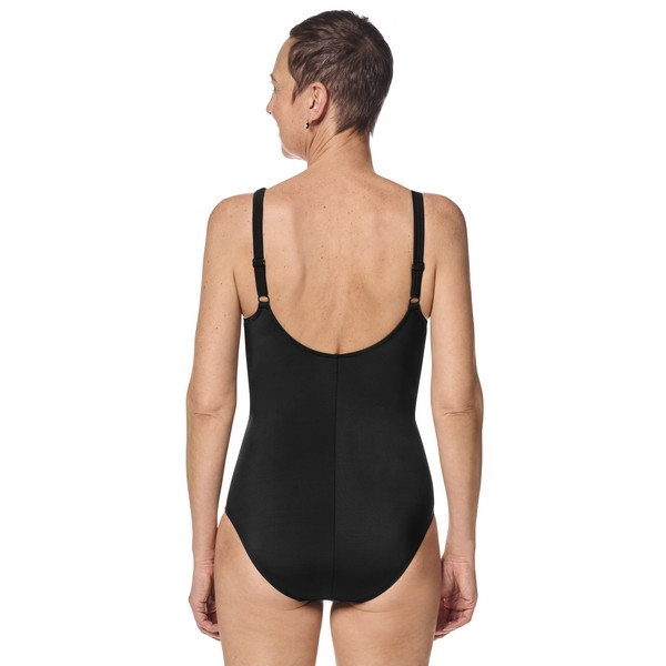 Elegancki czarny gorset kąpielowy do noszenia protezy Amoena Ravello OP 71731