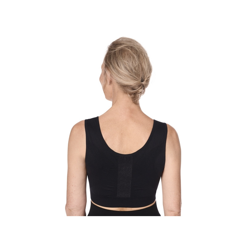 Biustonosz kompresyjny po operacji piersi czarny Amoena Sina 45008