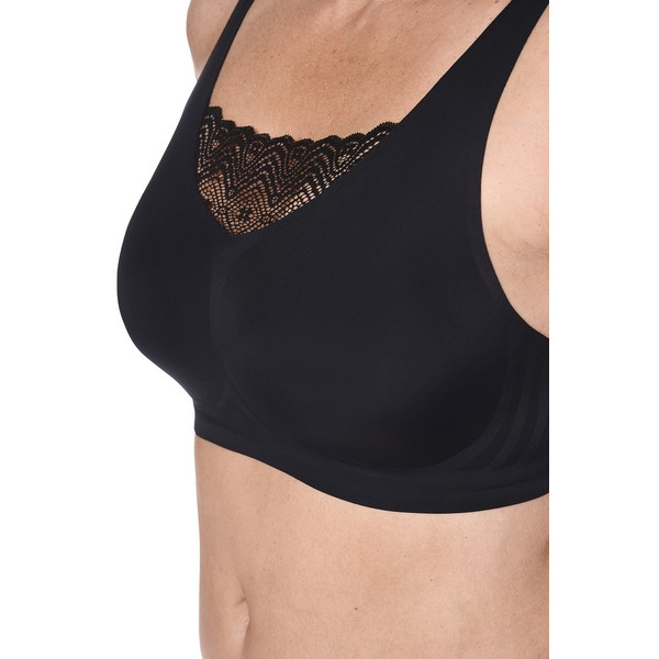 Gorset z koronkową wstawką bez fiszbin dla amazonek Esra SB 45095 bk