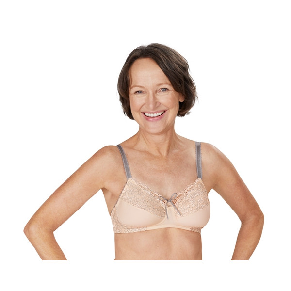 Biustonosz dla amazonek bez fiszbin z koronkową wstawką Amoena Alina SB