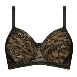 Elegancki koronkowy biustonosz dla amazonek Amoena Camilla WB 44929 black/sand