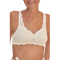 Koronkowy gorset protetyczny po mastektomii Amoena Floria sb 45121 off white